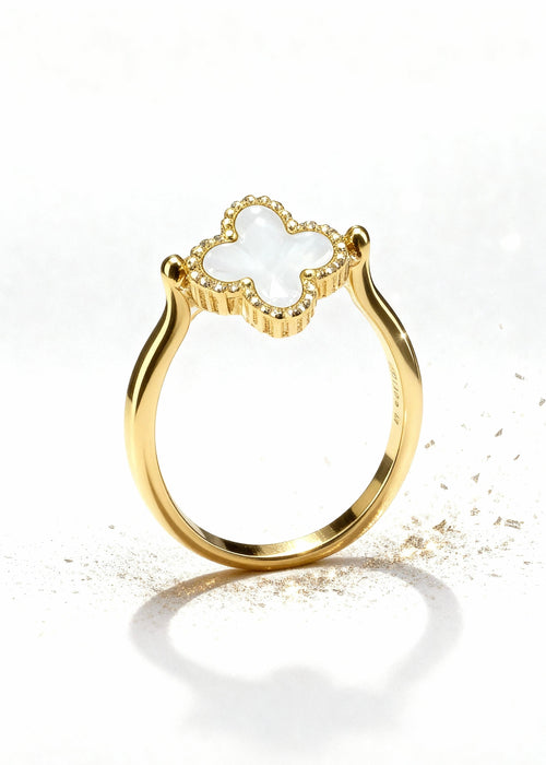 Black Gold Clover Ring