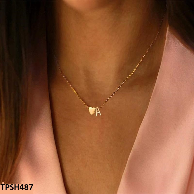 TPSH487 QWN Alphabet Heart Pendent - CPSH